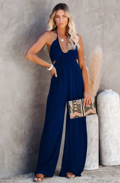 Summer Street U-neck Backless Jumpsuit