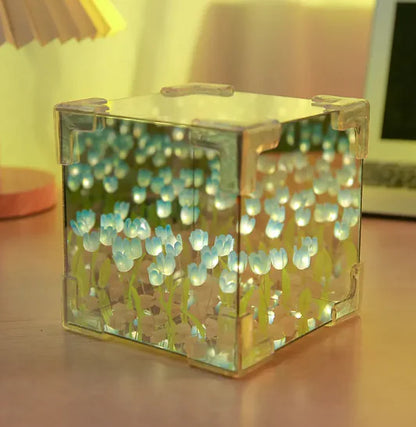 Floral Glow Cube Lamp