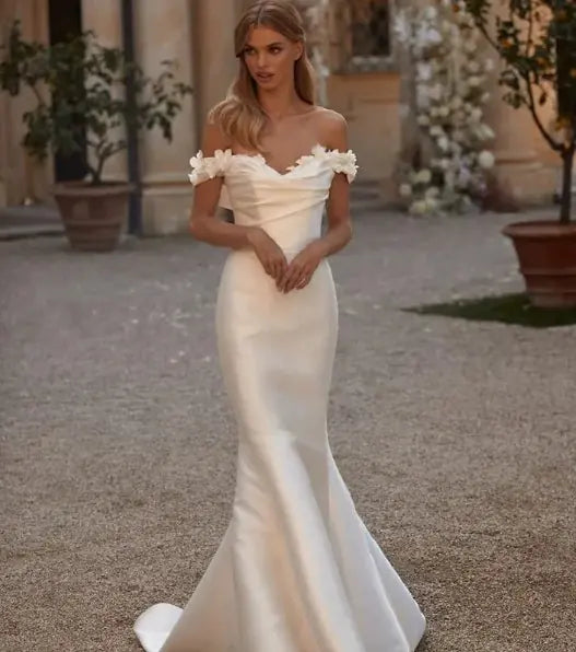 Mermaid Bride Dress with Detachable Train