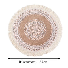 Tassel Edge Round Dining Mats