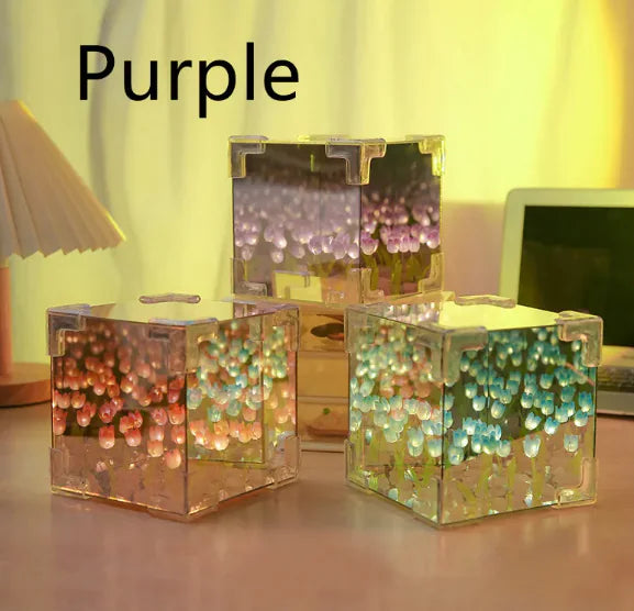 Floral Glow Cube Lamp