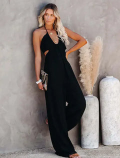 Summer Street U-neck Backless Jumpsuit