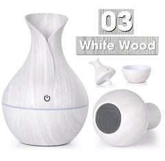 USB Wood Grain Mushroom Aroma Diffuser