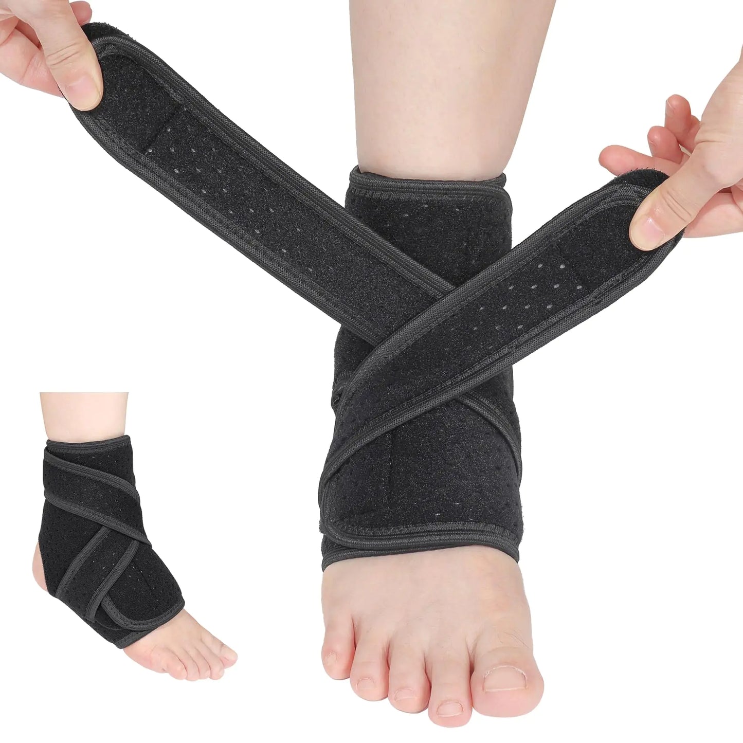 Auroaibi Ankle Brace for Women Men Ankle Support Brace for Sprained Ankle Brace Adjustable Ankle Wrap for Compression Foot Support