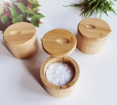 Bamboo Container Condiment Storage