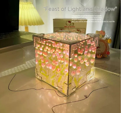 Floral Glow Cube Lamp