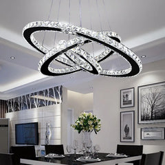 Stainless Steel Ring Crystal Chandelier