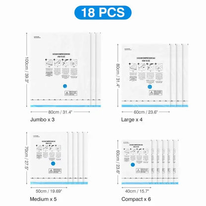 Compact Travel Vacuum Bag System