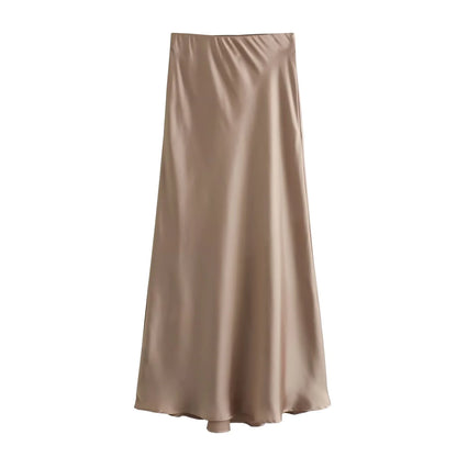 Ladies' Satin Midi Skirt