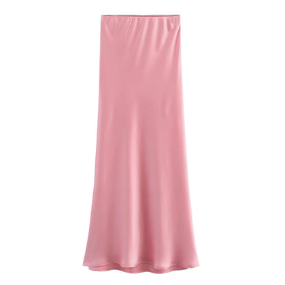 Ladies' Satin Midi Skirt