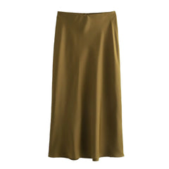 Ladies' Satin Midi Skirt