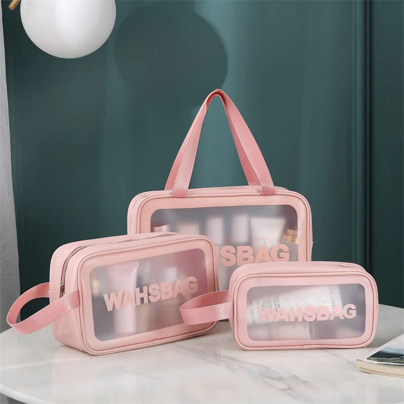 Transparent Makeup and Wash Bag Set