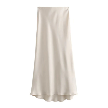 Ladies' Satin Midi Skirt