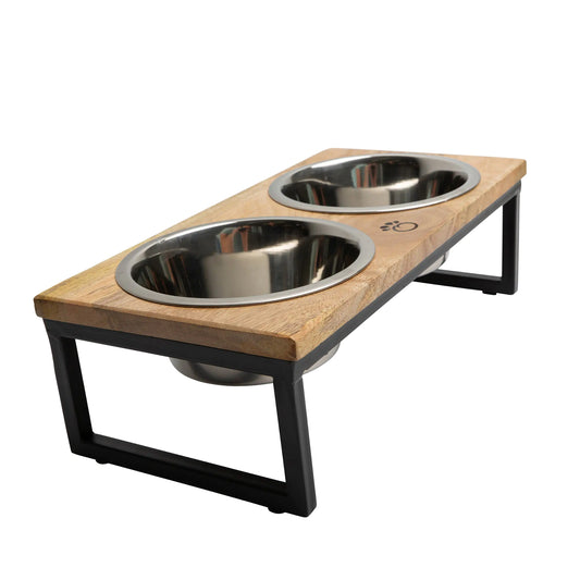 Artisan Mango Wood Pet Diner