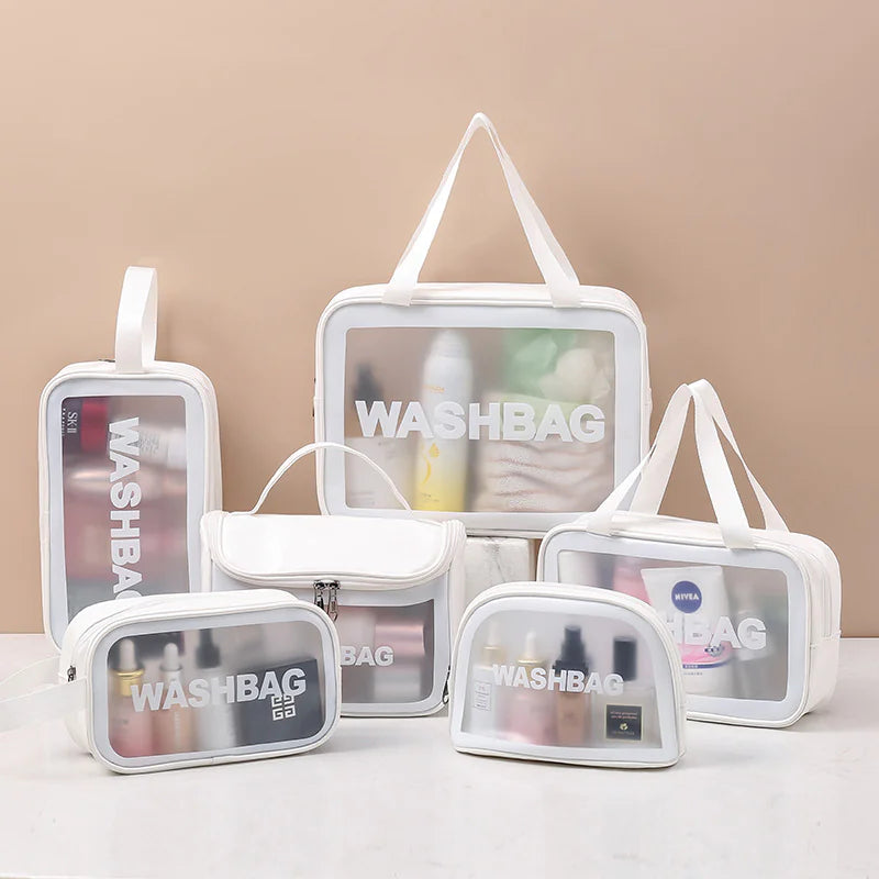 Transparent Makeup and Wash Bag Set