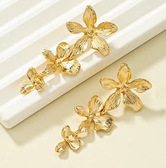 Floral Elegance Long Stud Earrings