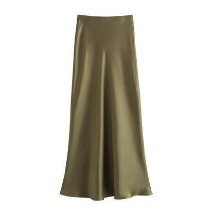 Ladies' Satin Midi Skirt