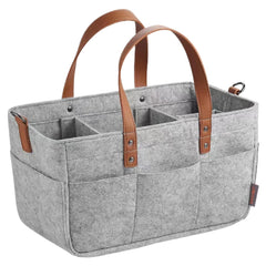 Diaper Caddy Baby Diaper Caddy Portable Diaper Caddy Organizer Foldable Nursery Caddy Felt Bag Baby Basket Durable Changing Table Organizer for Diapers and Baby Wipes Grey