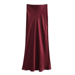 Ladies' Satin Midi Skirt