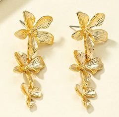 Floral Elegance Long Stud Earrings