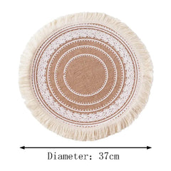 Tassel Edge Round Dining Mats