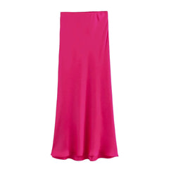 Ladies' Satin Midi Skirt