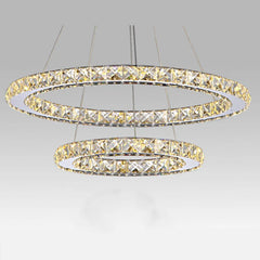 Stainless Steel Ring Crystal Chandelier