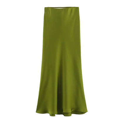 Ladies' Satin Midi Skirt