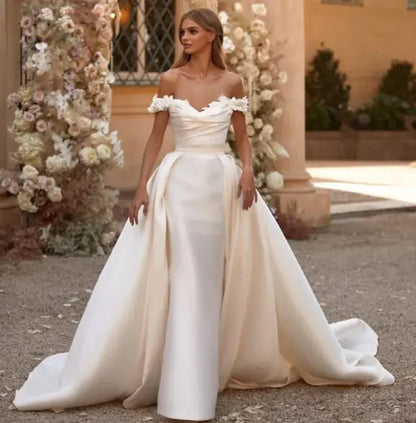 Mermaid Bride Dress with Detachable Train