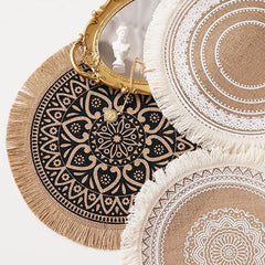 Tassel Edge Round Dining Mats