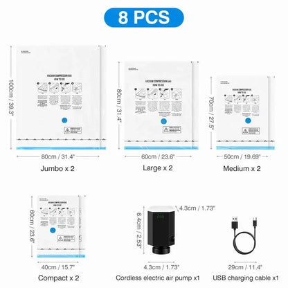 Compact Travel Vacuum Bag System